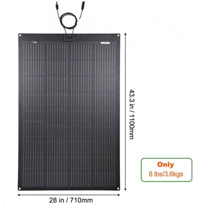 Semi-Flexible Solar Panel (1100mm x 710mm) 150-Watt
