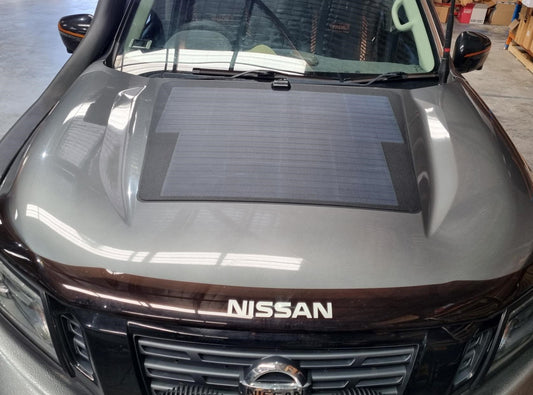 Bonnet Solar Panel -  Toyota Hilux (2015-2025), Toyota Fortuner (2015-2025), Toyota Landcruiser 100 series (1998 - 2007), Toyota 4 Runner (2003 – 2021), Nissan NP300 & D23 Navara (excluding PRO4X models) (2015-Current) 100-Watt