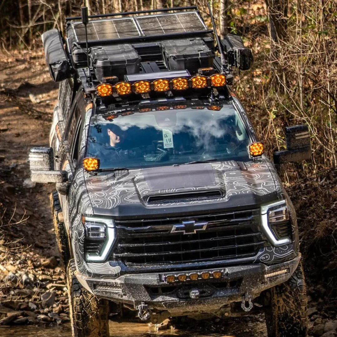 Bonnet Solar Panel - Chevy Chevrolet Silverado 2500HD with Scoop (2019-Cuurrent)  98-Watts