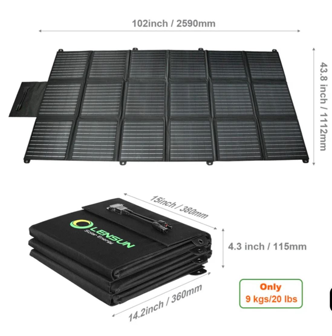 Foldable Solar Blanket (2590mm x 1112mm) 400-Watt