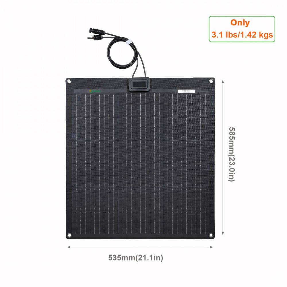 Semi-Flexible Solar Panel, Modular (535mm x 585mm) 50-Watt