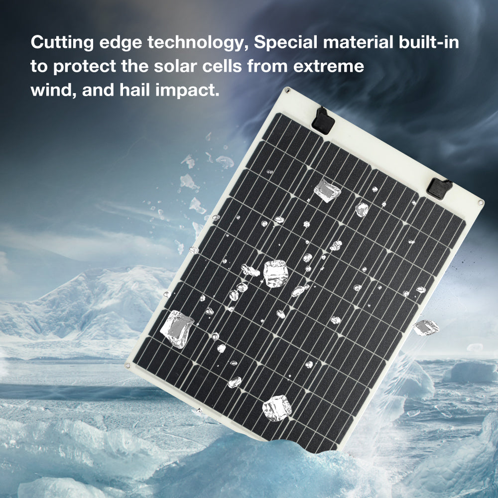 Semi-Flexible Solar Panel - RV & Marine (850 x 710) 100-Watt, White
