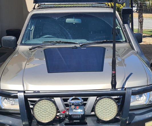Bonnet Solar Panel -  Mazda BT-50 (current model), Ford F-150 (2015-2020), Patrol Y61 (without bonnet scoop), LDV T60 Max (2023-Current), Porsche Cayenne (2003-2010)  - 90-Watt