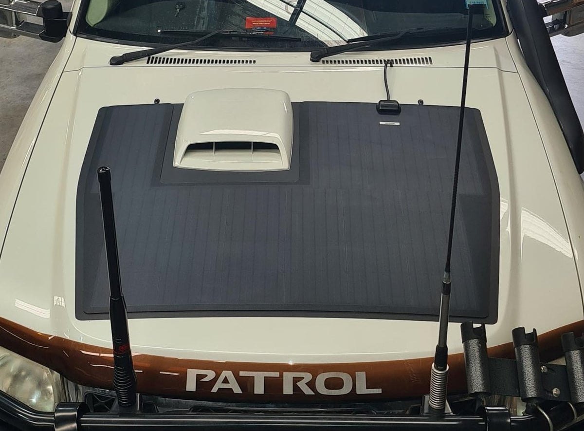 Bonnet Solar Panel - Nissan Patrol GU (with scoop) 125-Watt – Vehicle ...