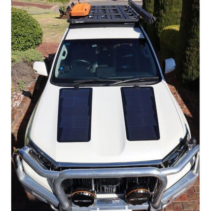 Bonnet Solar Panel - Toyota Landcruiser Prado (with scooped bonnet) 90-Watt
