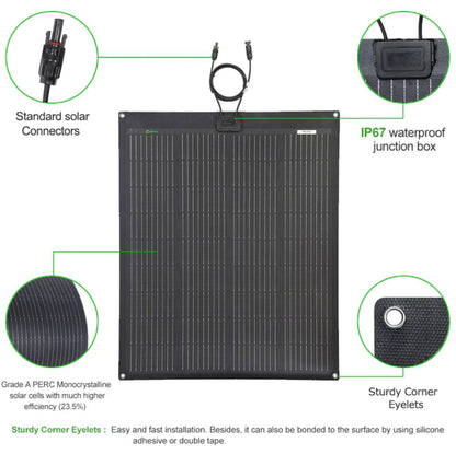 Semi-Flexible Solar Panel (850mm x 710mm) 100-Watt