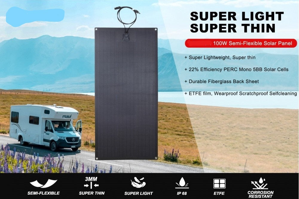 I-Kamper Mini 2.0 & 3.0 Semi-Flexible RV Solar Panel (1240mm x 380mm) 80-Watt