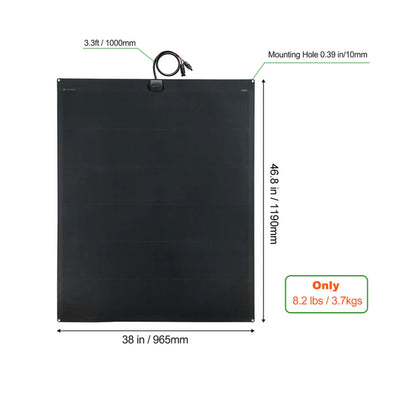 Semi-Flexible Solar Panel (965mm x 1190mm) 240-Watt