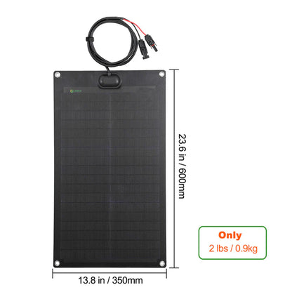 Semi-Flexible Solar Panel (600mm x 350mm) 30-Watt